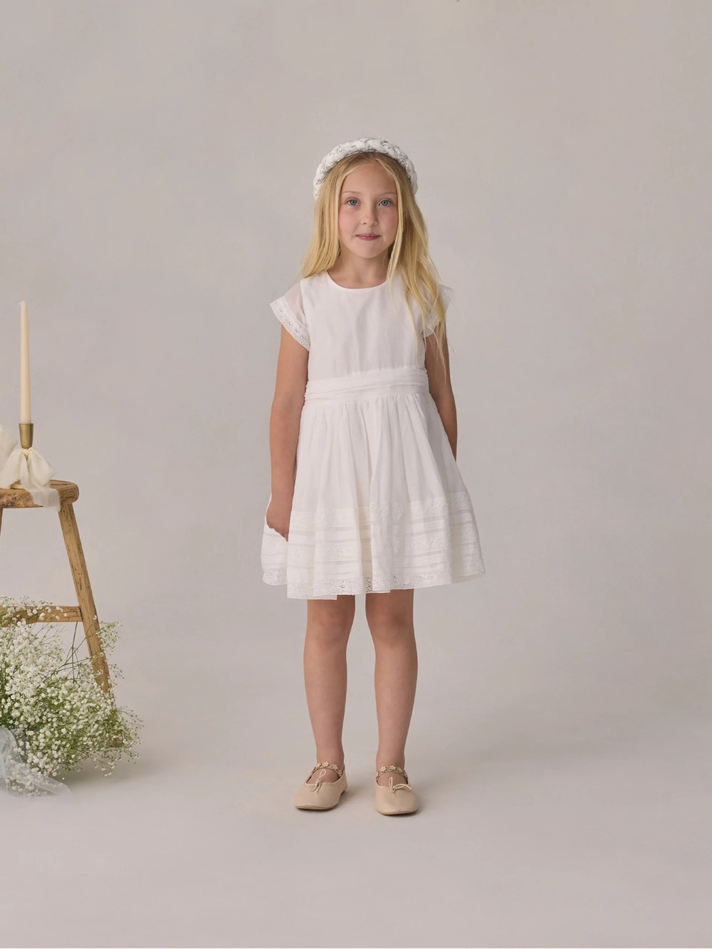 NWT $128 Noralee by Rylee + Cru DAHLIA DRESS In WHITE Size 10
